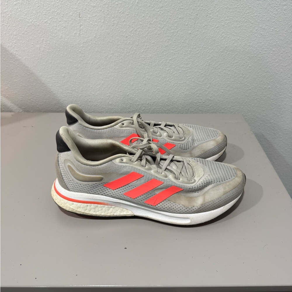 Adidas Men's Supernova Shoes in Gray and Coral